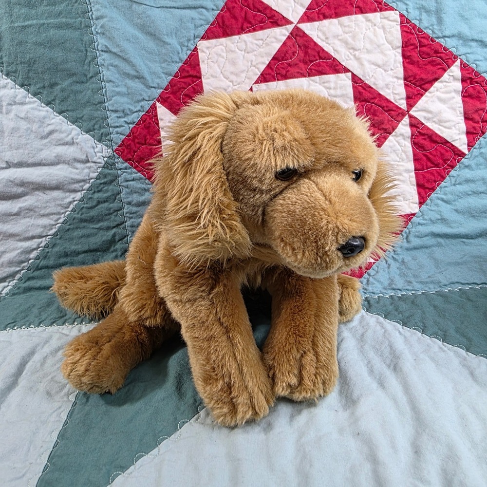 Vintage Animal Alley Toys R Us Golden Retriever Dog Plush Tan 12 Inch